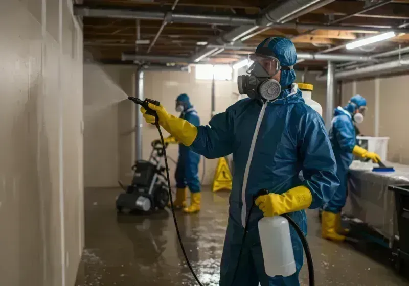 Basement Sanitization and Antimicrobial Treatment process in Sycamore, IL