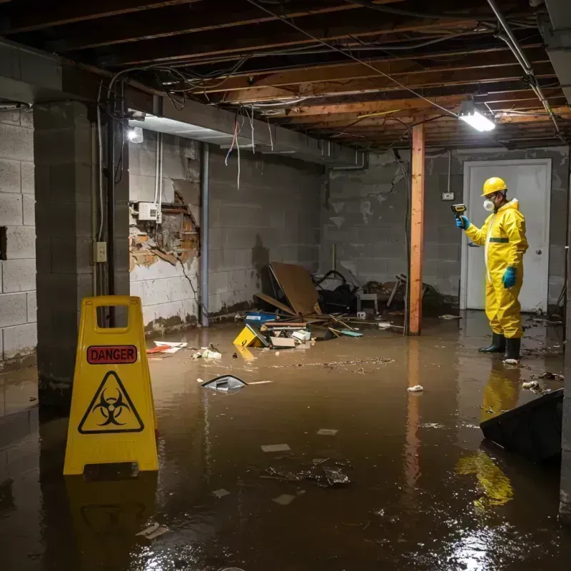 Flooded Basement Electrical Hazard in Sycamore, IL Property